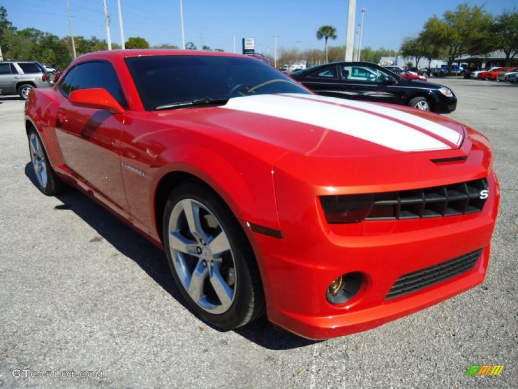 Inferno Orange Metallic 2010 Chevrolet Camaro SS/RS Coupe Exterior Photo #46496469