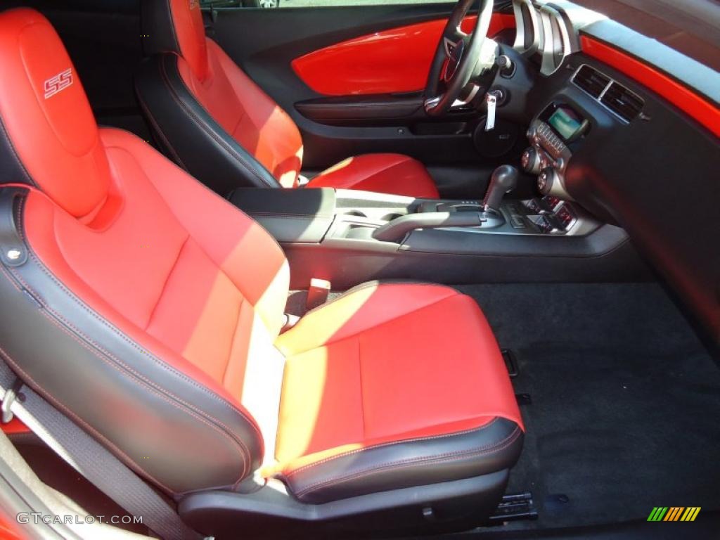 Black/Inferno Orange Interior 2010 Chevrolet Camaro SS/RS Coupe Photo #46496490