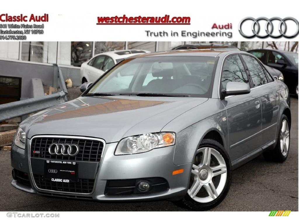 2008 A4 2.0T quattro S-Line Sedan - Quartz Grey Metallic / Black photo #1