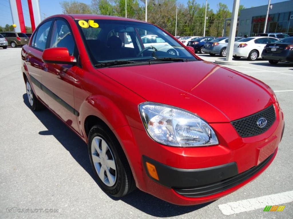 Tropical Red 2006 Kia Rio Sedan Exterior Photo #46497039