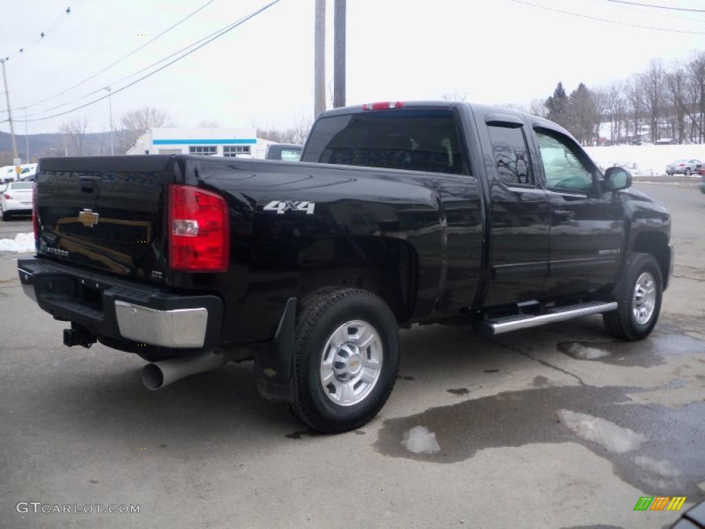 Black 2009 Chevrolet Silverado 2500HD LTZ Extended Cab 4x4 Exterior Photo #46497288