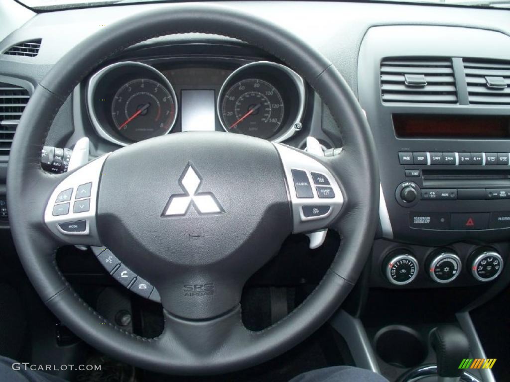 2011 Mitsubishi Outlander Sport SE 4WD Black Steering Wheel Photo #46498287