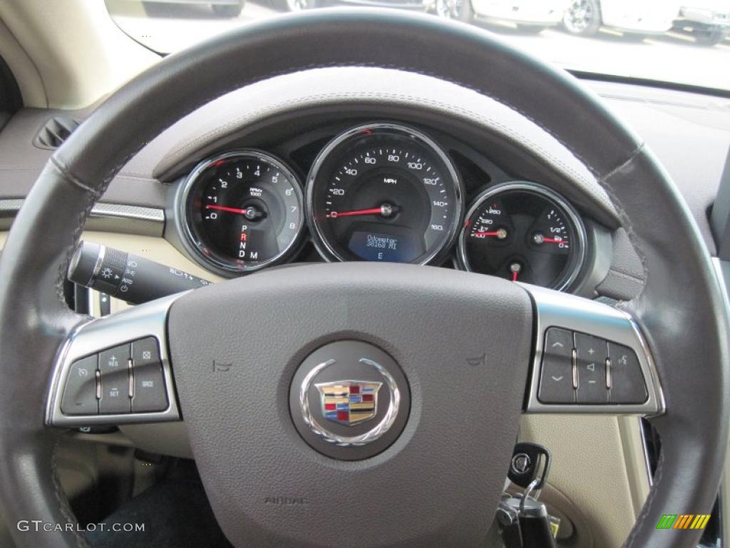 2008 Cadillac CTS Sedan Cashmere/Cocoa Steering Wheel Photo #46501973