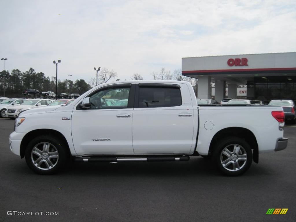 2008 Tundra Limited CrewMax 4x4 - Super White / Graphite Gray photo #2