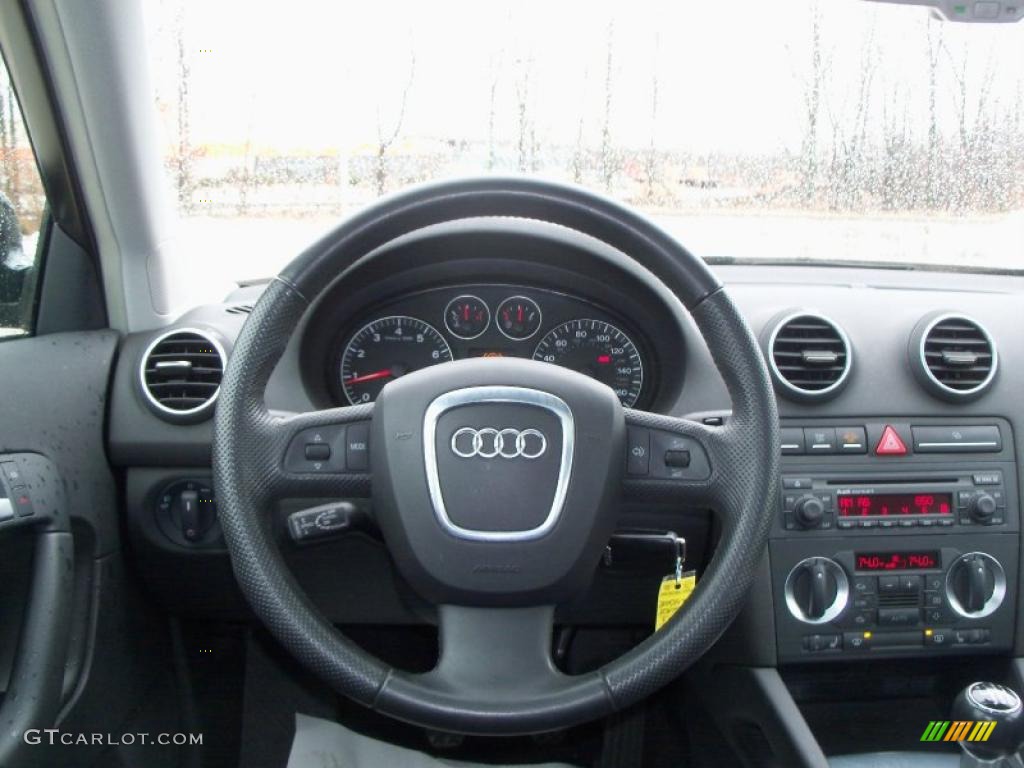 2006 Audi A3 2.0T Black Dashboard Photo #46503119