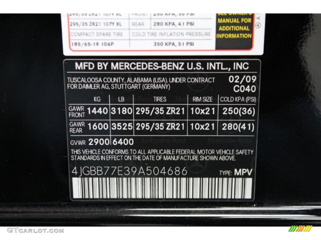 2009 ML Color Code 040 for Black Photo #46504466