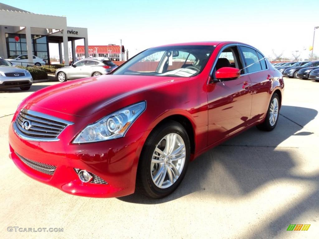 2011 G 37 Journey Sedan - Vibrant Red / Graphite photo #1