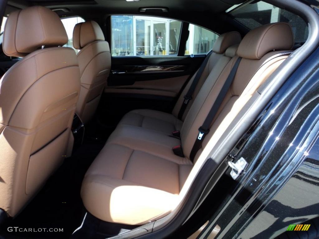 Saddle/Black Nappa Leather Interior 2011 BMW 7 Series 750i Sedan Photo #46505063