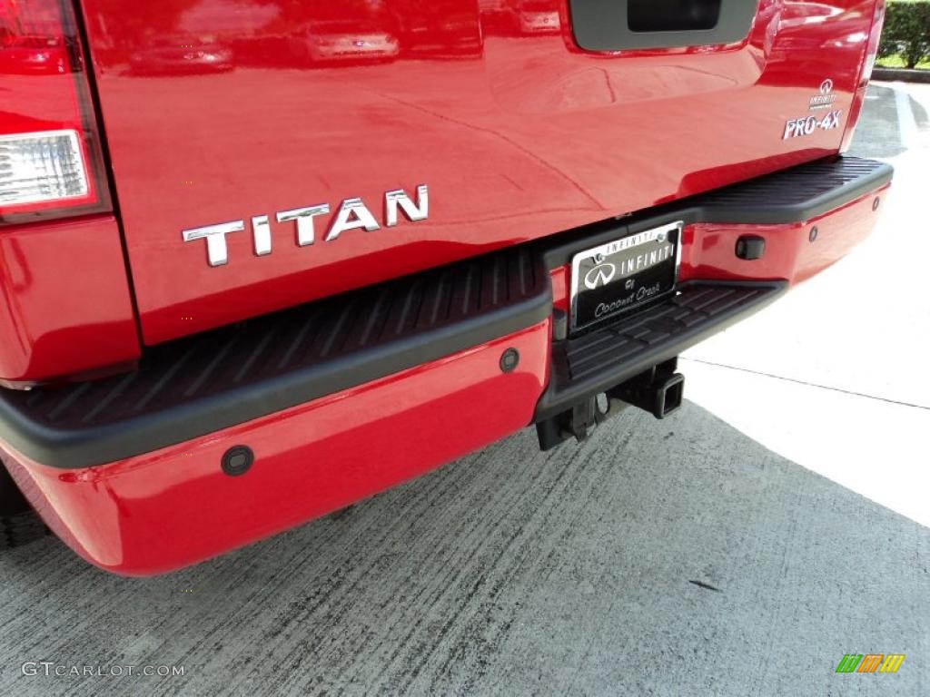 2010 Titan PRO-4X Crew Cab 4x4 - Red Alert / Charcoal photo #9