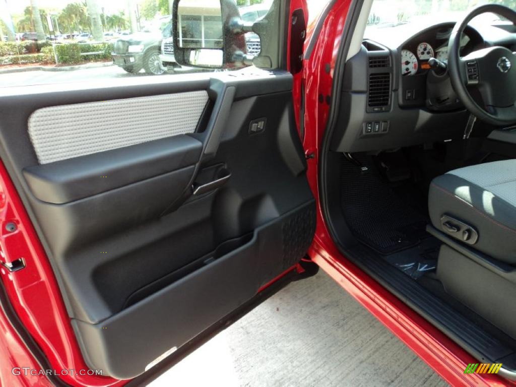2010 Titan PRO-4X Crew Cab 4x4 - Red Alert / Charcoal photo #17