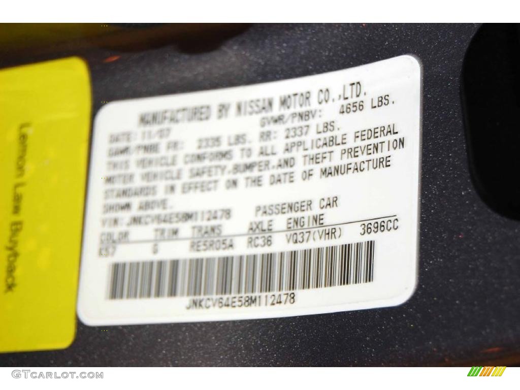 2008 G Color Code K57 for Amethyst Graphite Gray Photo #46509881
