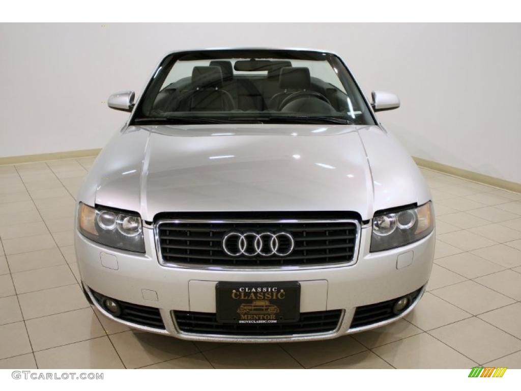 2004 A4 1.8T Cabriolet - Light Silver Metallic / Black photo #2