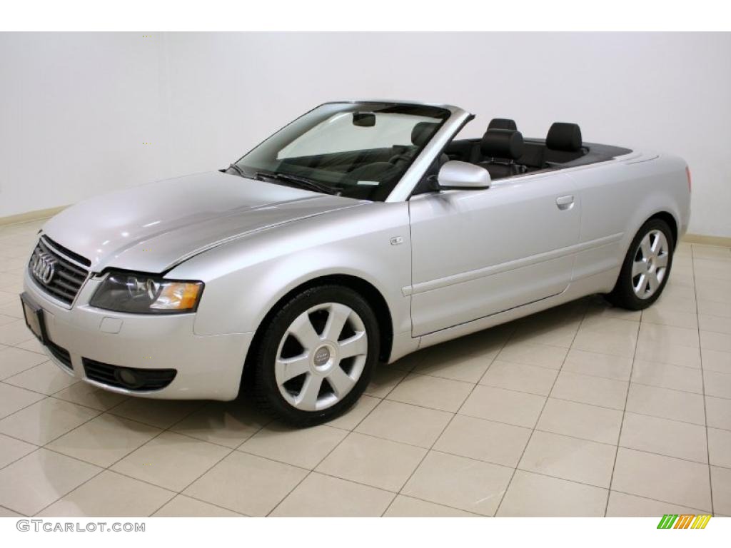 2004 A4 1.8T Cabriolet - Light Silver Metallic / Black photo #3