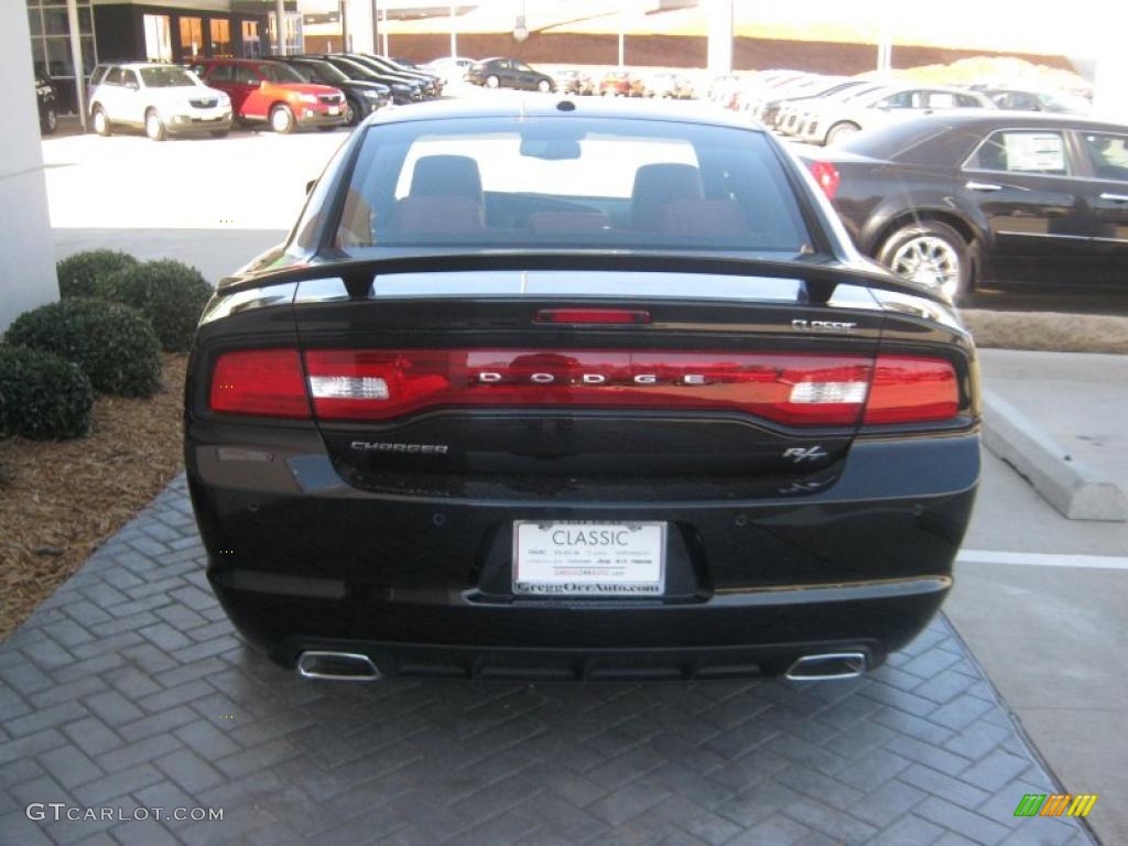 2011 Charger R/T Plus - Brilliant Black Crystal Pearl / Black/Radar Red photo #2