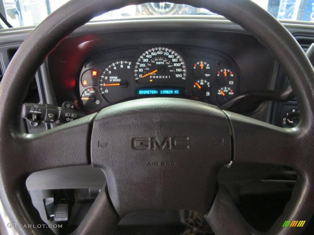 2006 GMC Sierra 2500HD SLE Regular Cab Dark Pewter Steering Wheel Photo #46513950