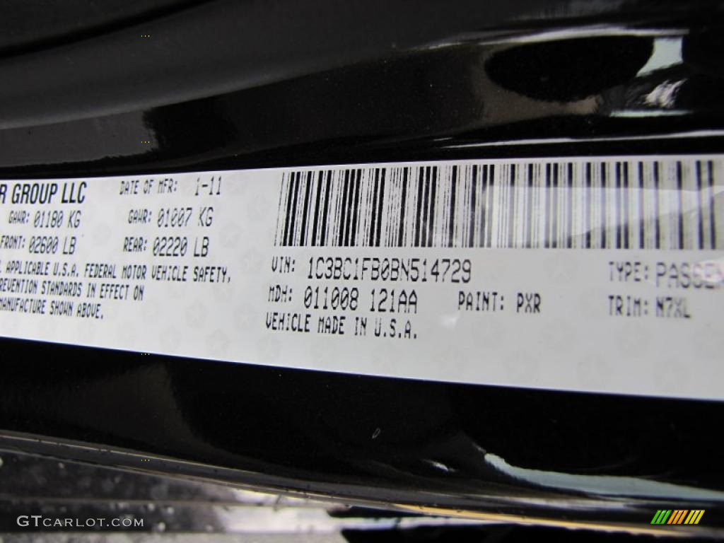 2011 200 Color Code PXR for Brilliant Black Crystal Pearl Photo #46514157