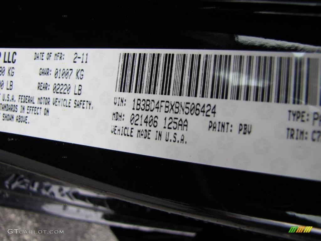 2011 Avenger Color Code PBV for Blackberry Pearl Photo #46516392