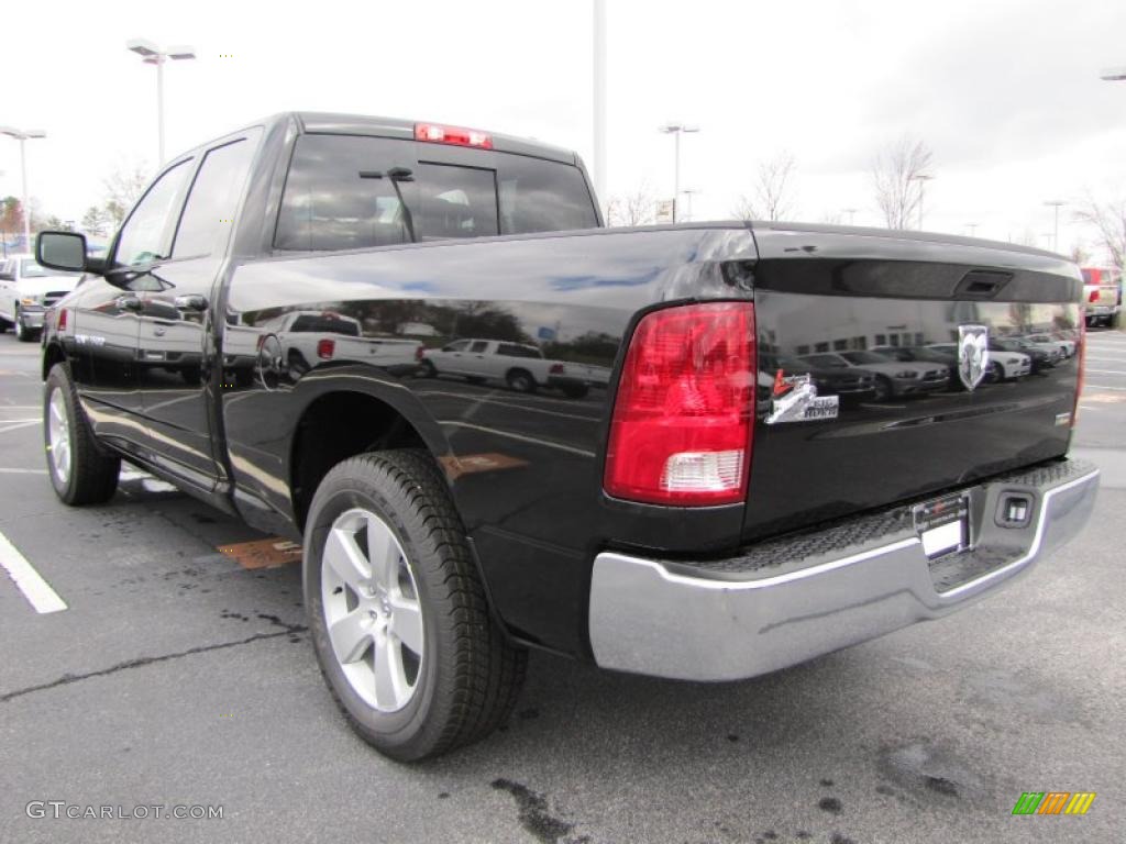 2011 Ram 1500 Big Horn Quad Cab - Brilliant Black Crystal Pearl / Dark Slate Gray/Medium Graystone photo #2