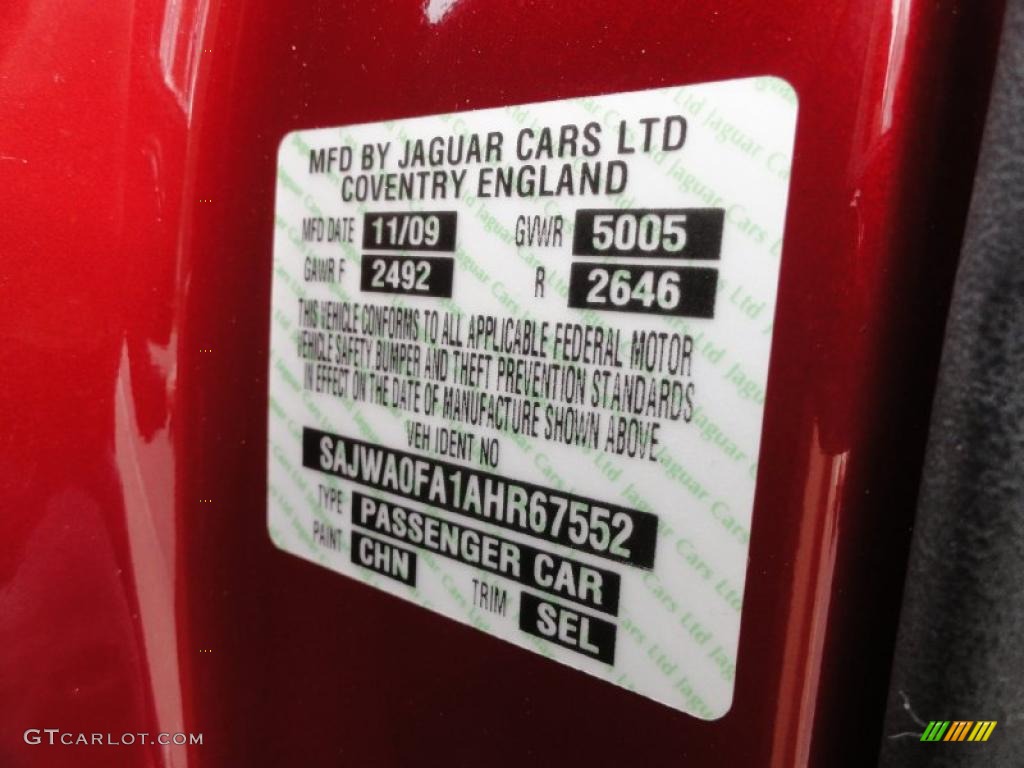 2010 XF Color Code CHN for Claret Red Metallic Photo #46517517