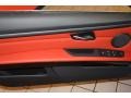 Coral Red/Black Dakota Leather 2011 BMW 3 Series 335i Convertible Door Panel