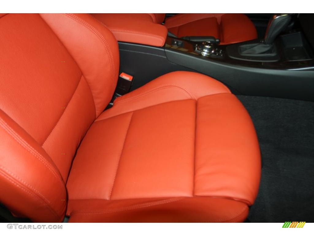 Coral Red/Black Dakota Leather Interior 2011 BMW 3 Series 335i Convertible Photo #46518462
