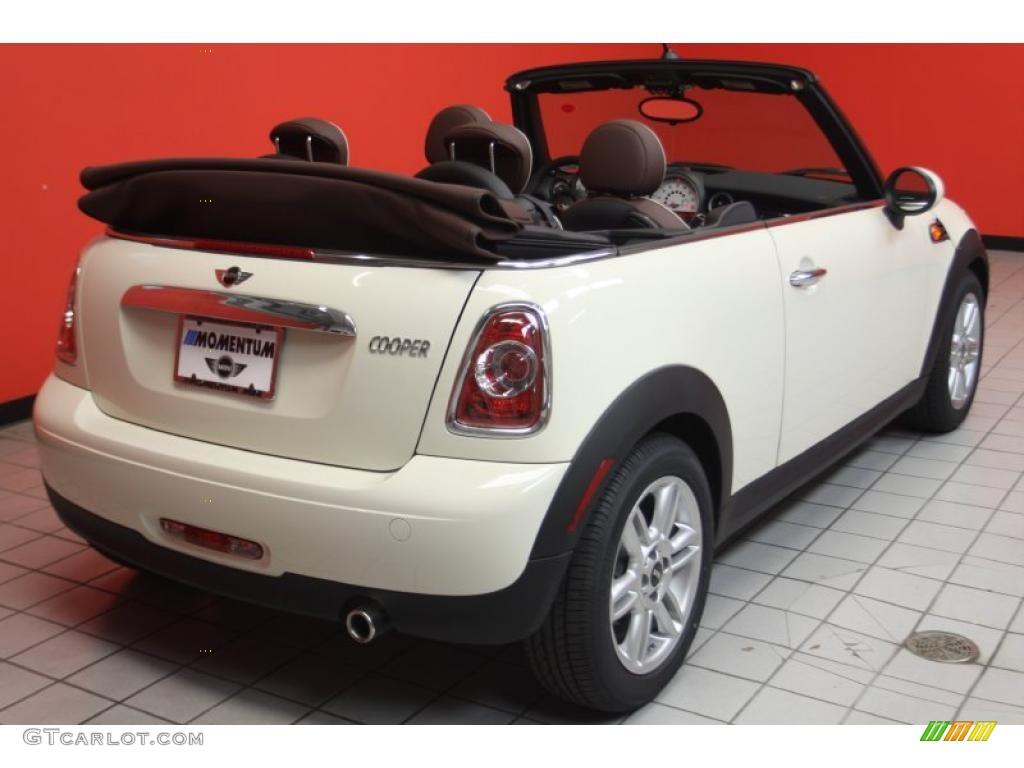 2011 Cooper Convertible - Pepper White / Hot Chocolate Lounge Leather photo #3