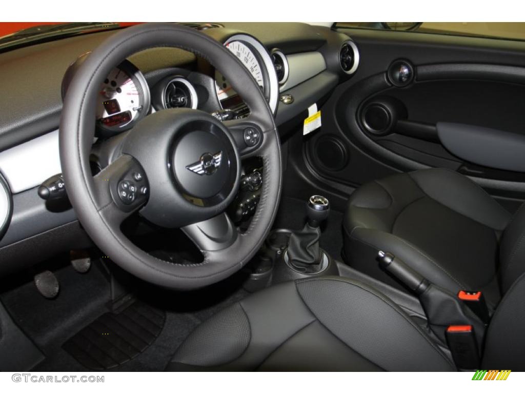 Carbon Black Interior 2011 Mini Cooper Hardtop Photo #46520115