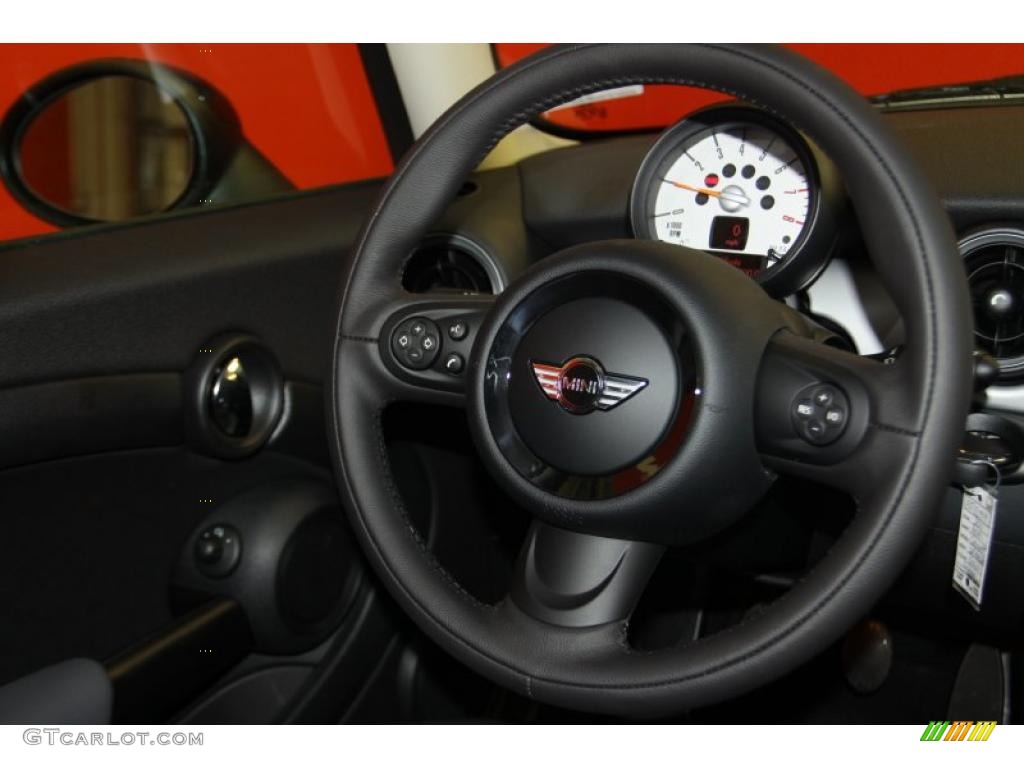 2011 Mini Cooper Hardtop Carbon Black Steering Wheel Photo #46520145