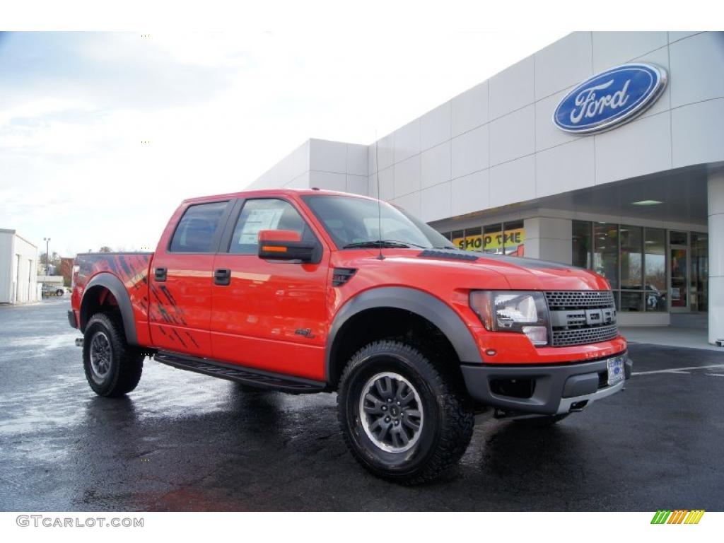 Molten Orange Tri Coat 2011 Ford F150 SVT Raptor SuperCrew 4x4 Exterior Photo #46521990