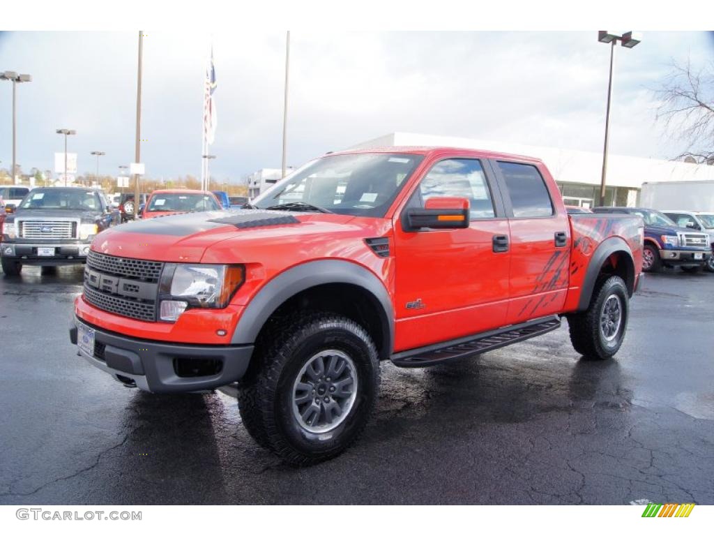 Molten Orange Tri Coat 2011 Ford F150 SVT Raptor SuperCrew 4x4 Exterior Photo #46522041