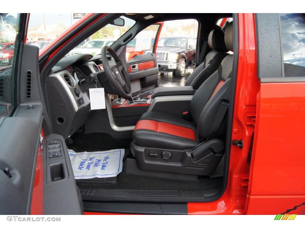 Raptor Black/Orange Interior 2011 Ford F150 SVT Raptor SuperCrew 4x4 Photo #46522116