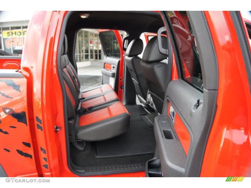 Raptor Black/Orange Interior 2011 Ford F150 SVT Raptor SuperCrew 4x4 Photo #46522134