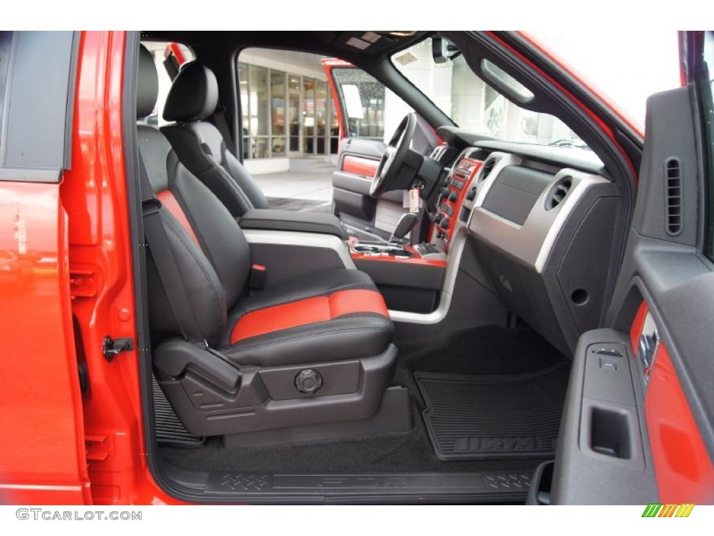 Raptor Black/Orange Interior 2011 Ford F150 SVT Raptor SuperCrew 4x4 Photo #46522140