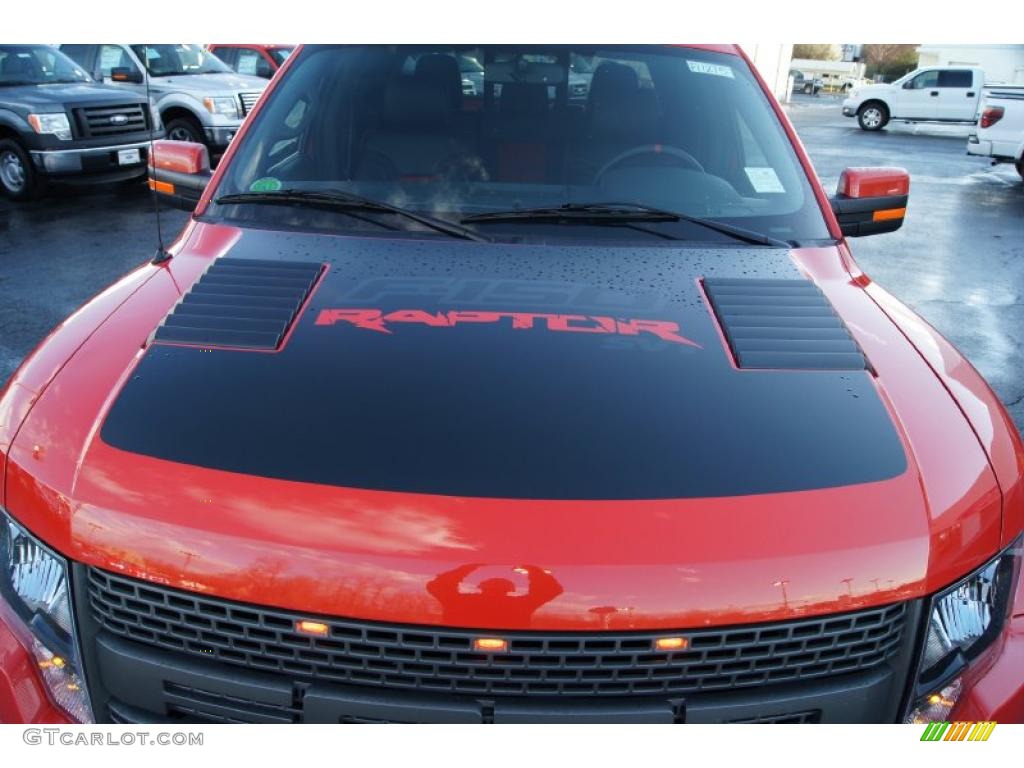 2011 F150 SVT Raptor SuperCrew 4x4 - Molten Orange Tri Coat / Raptor Black/Orange photo #49