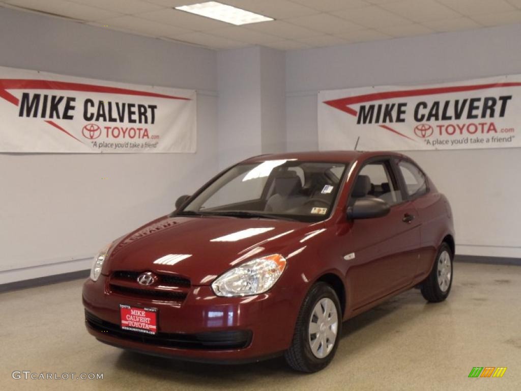 2007 Accent GS Coupe - Tango Red / Gray photo #1