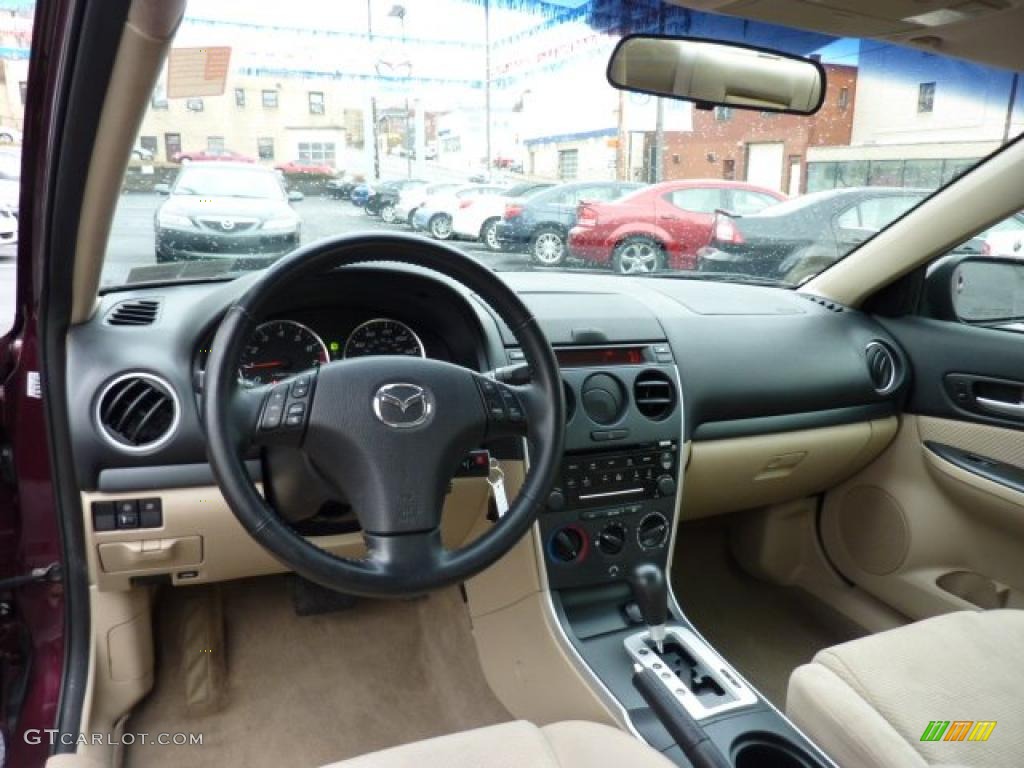 2006 Mazda MAZDA6 s Sedan Beige Dashboard Photo #46528230