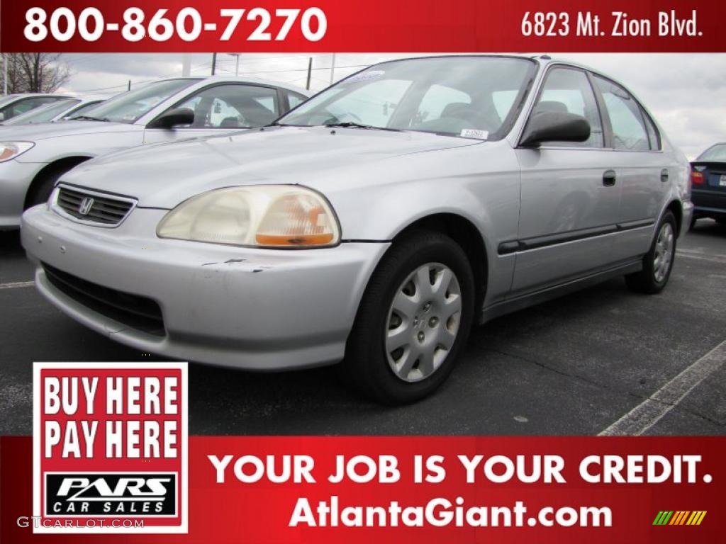 1998 Civic LX Sedan - Vogue Silver Metallic / Gray photo #1