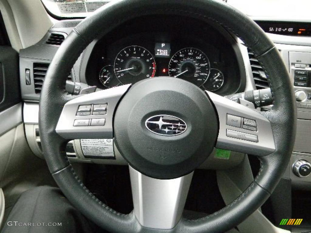 2011 Subaru Outback 2.5i Premium Wagon Warm Ivory Steering Wheel Photo #46533717