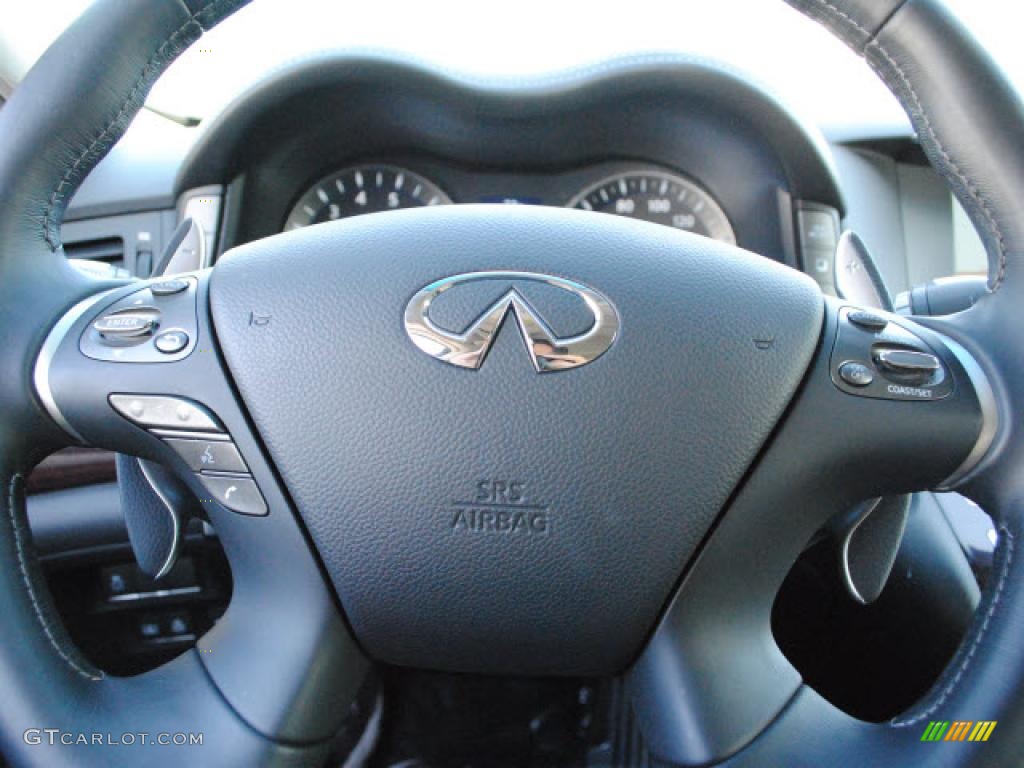 2011 Infiniti M 56 S Sedan Graphite Steering Wheel Photo #46533813