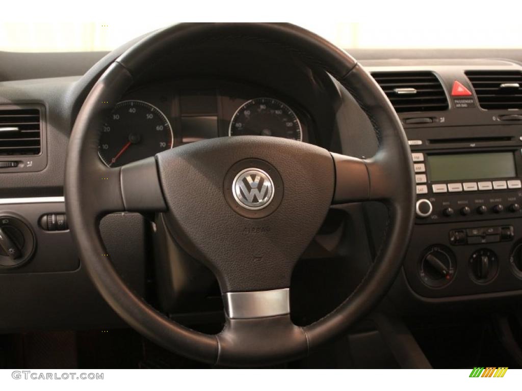 2008 Volkswagen Jetta SE Sedan Anthracite Black Steering Wheel Photo #46538208