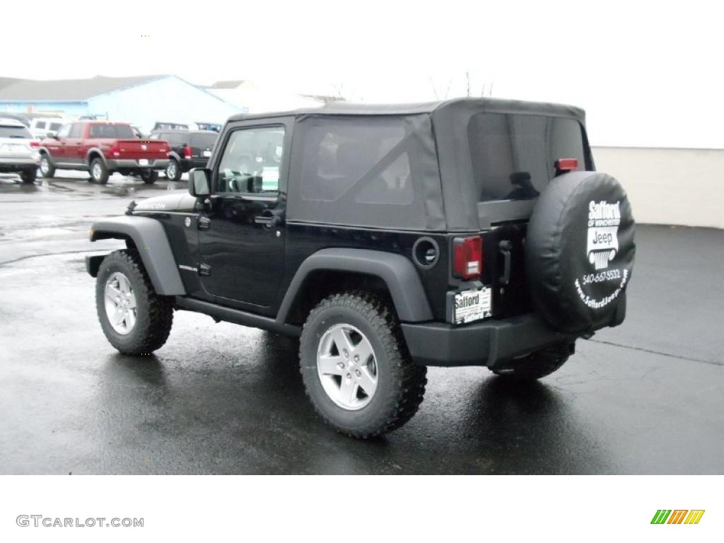 2011 Wrangler Rubicon 4x4 - Black / Black photo #6