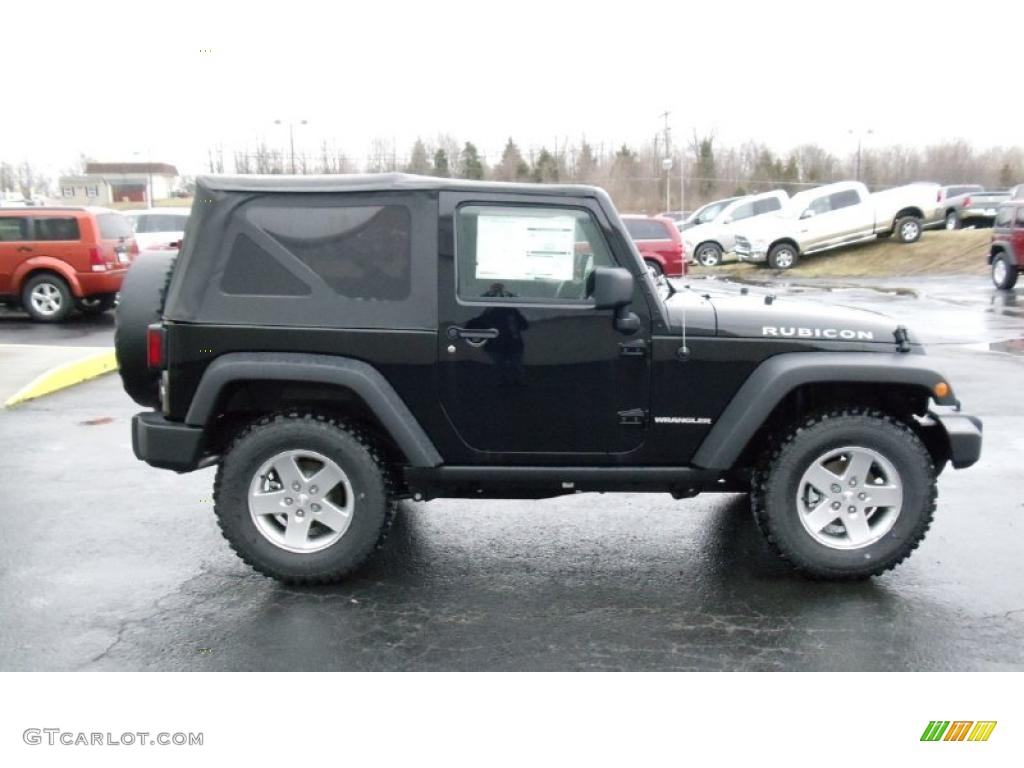 2011 Wrangler Rubicon 4x4 - Black / Black photo #7