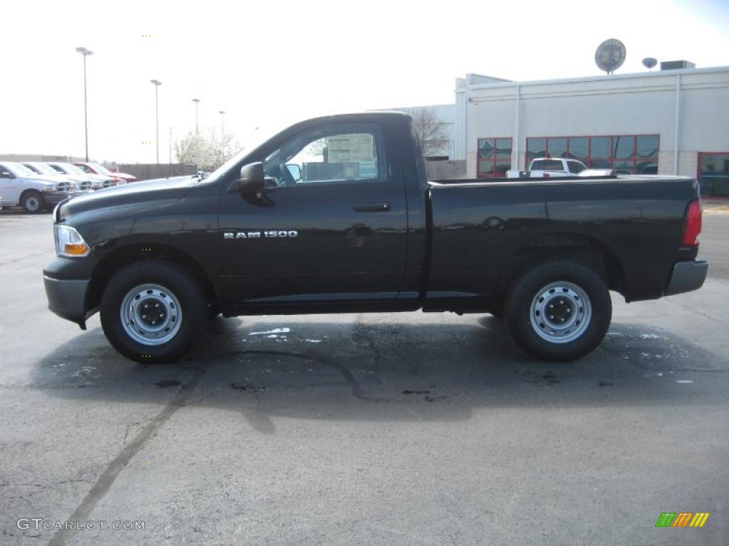 Brilliant Black Crystal Pearl 2011 Dodge Ram 1500 ST Regular Cab 4x4 Exterior Photo #46543425