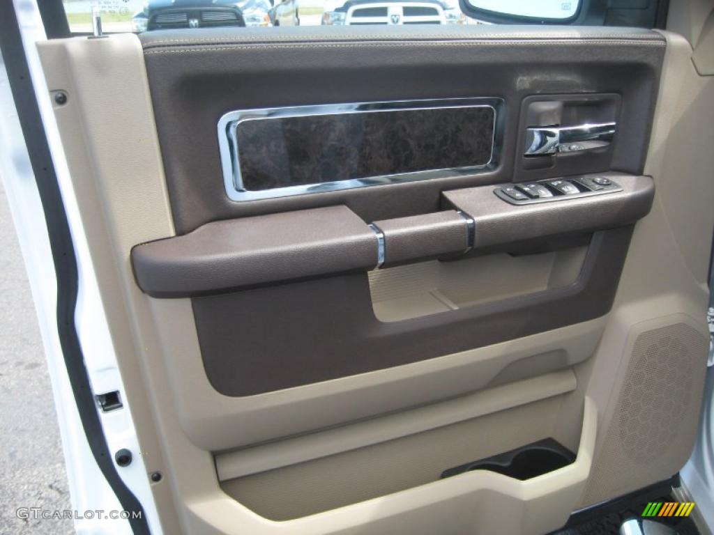 2011 Dodge Ram 2500 HD Laramie Longhorn Crew Cab 4x4 Light Pebble Beige/Bark Brown Door Panel Photo #46543488