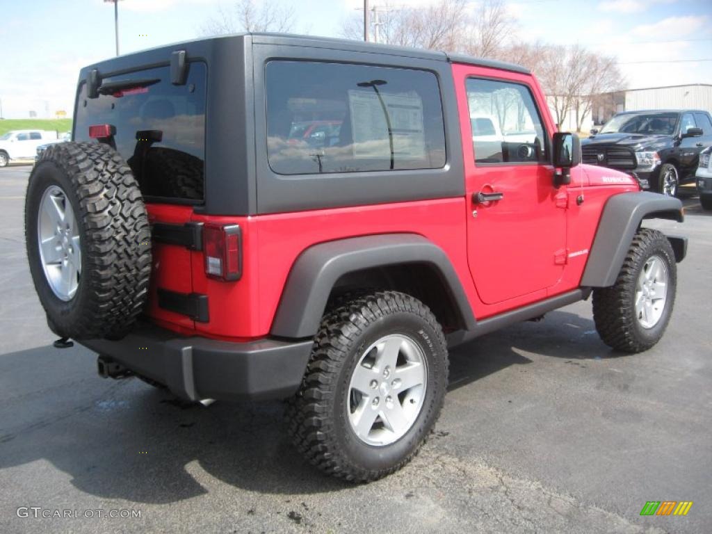 2011 Wrangler Rubicon 4x4 - Flame Red / Black photo #5