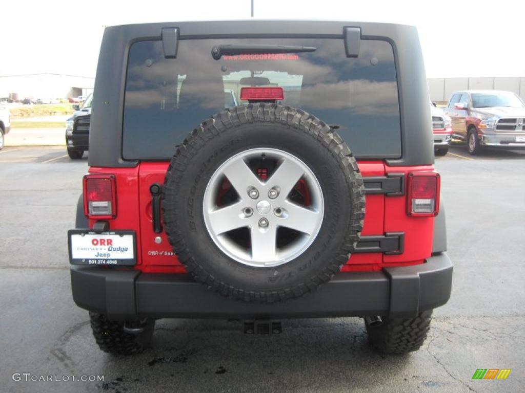 2011 Wrangler Rubicon 4x4 - Flame Red / Black photo #6