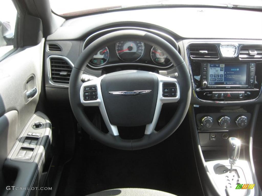2011 Chrysler 200 Limited Black Steering Wheel Photo #46543659