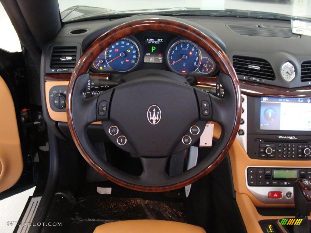2011 Maserati GranTurismo Convertible GranCabrio Cuoio Steering Wheel Photo #46549238