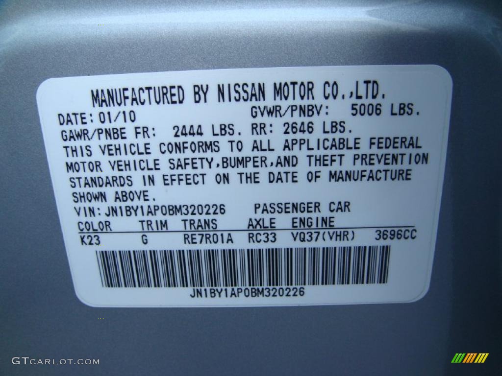 2011 M Color Code K23 for Liquid Platinum Photo #46550846