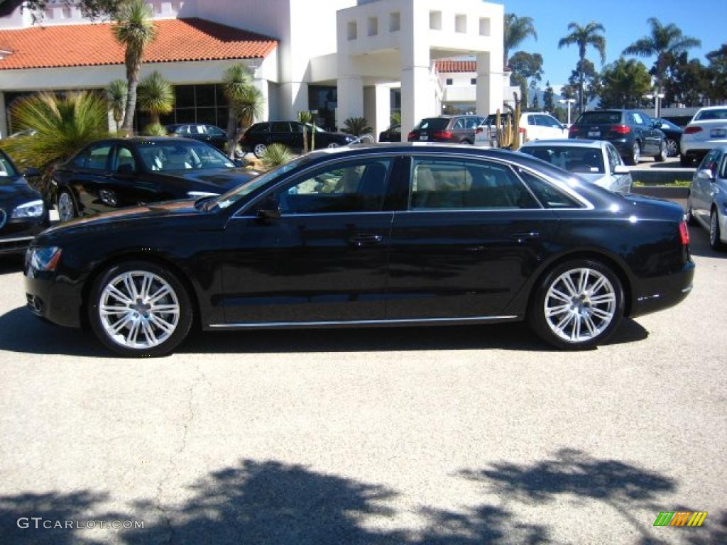 Phantom Black Pearl Effect 2011 Audi A8 L 4.2 FSI quattro Exterior Photo #46551179